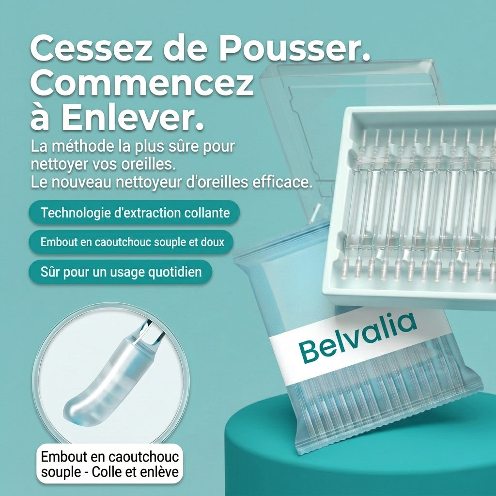 Stick Belvalia – Nettoyant d'oreilles à embout adhésif