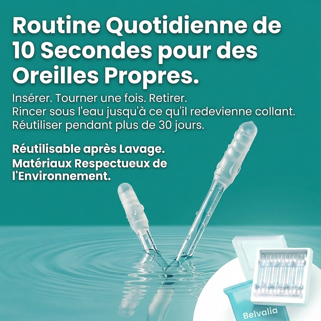 Stick Belvalia – Nettoyant d'oreilles à embout adhésif